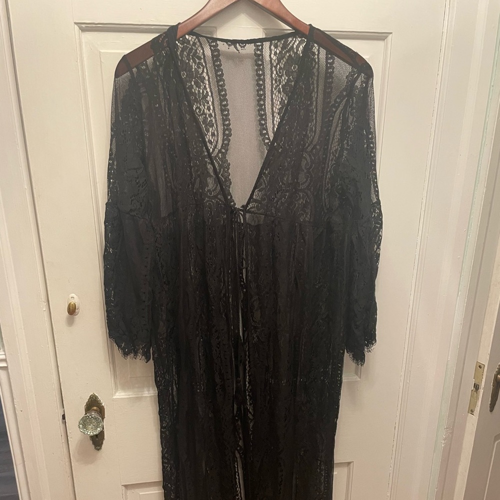 Black bathing suit coverup